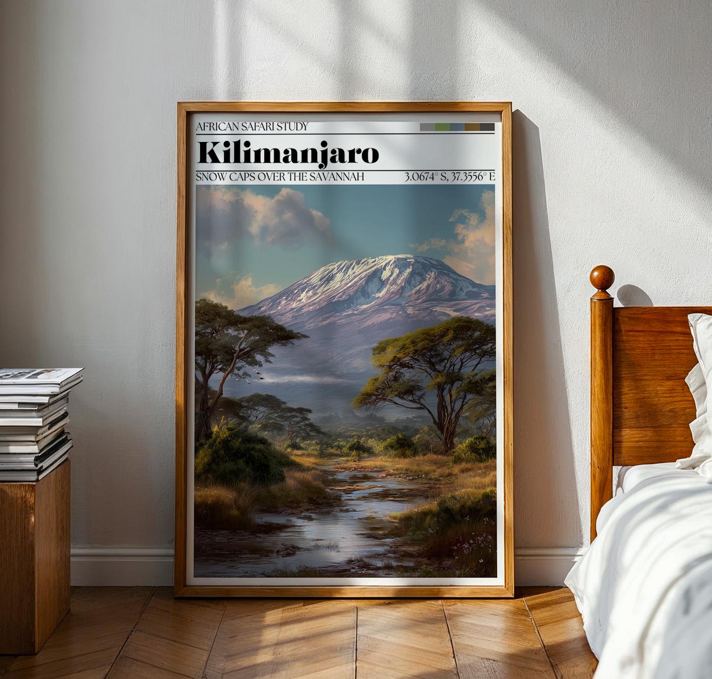 Mount Kilimanjaro Travel Poster - Tanzania Wall Art Print