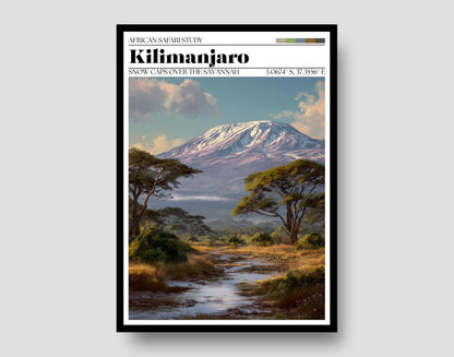 Mount Kilimanjaro Travel Poster - Tanzania Wall Art Print