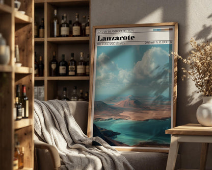 Lanzarote Travel Poster – Canary Islands Coastal Wall Art Print