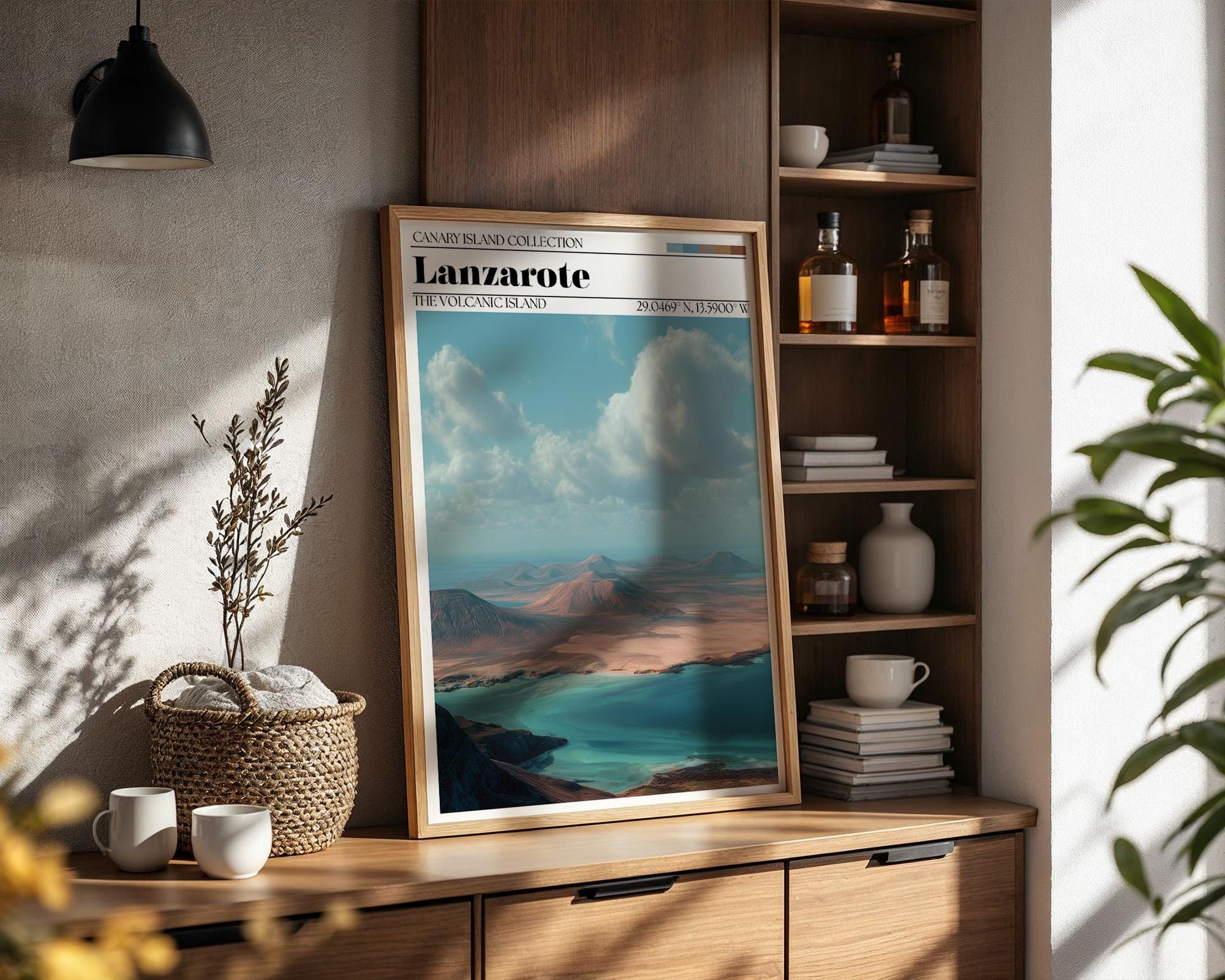 Lanzarote Travel Poster – Canary Islands Coastal Wall Art Print