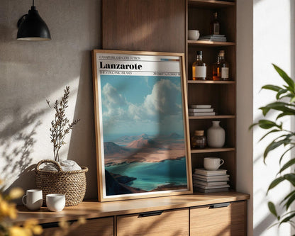 Lanzarote Travel Poster – Canary Islands Coastal Wall Art Print