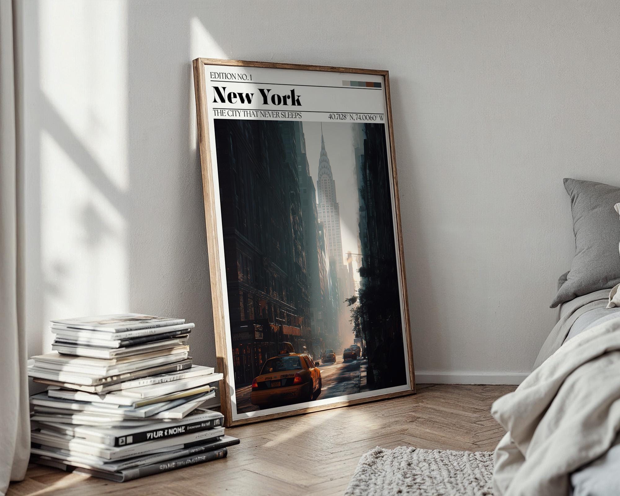 New York Poster – New York City Skyline Travel Print