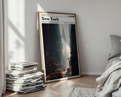 New York Poster – New York City Skyline Travel Print