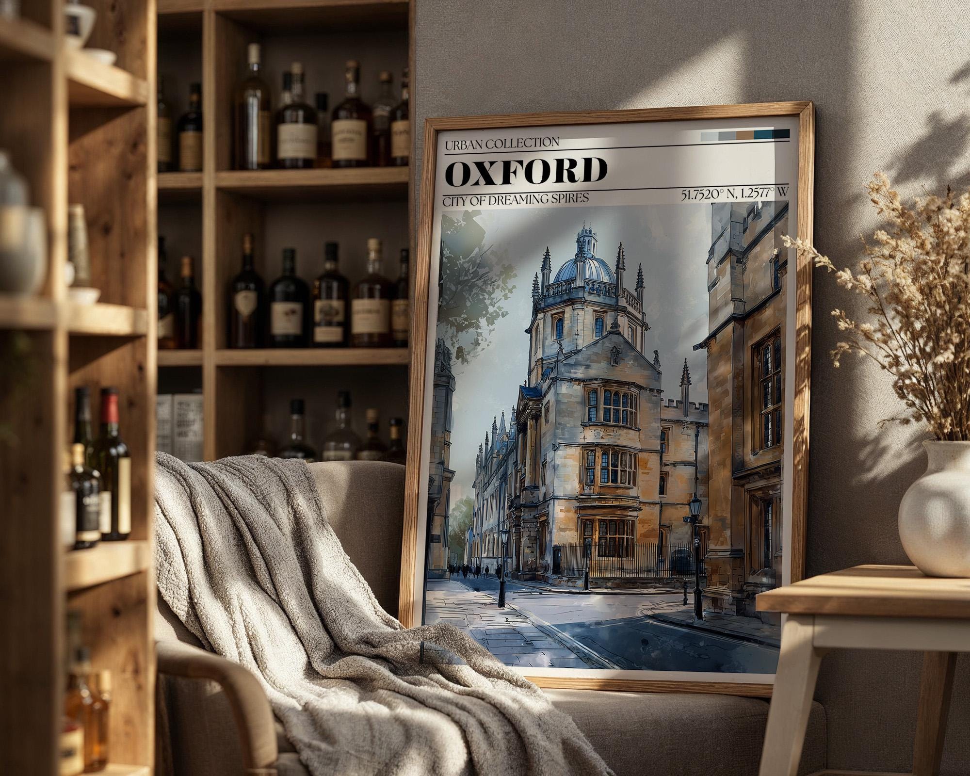 Oxford Poster - Watercolour Oxford University Wall Art Print