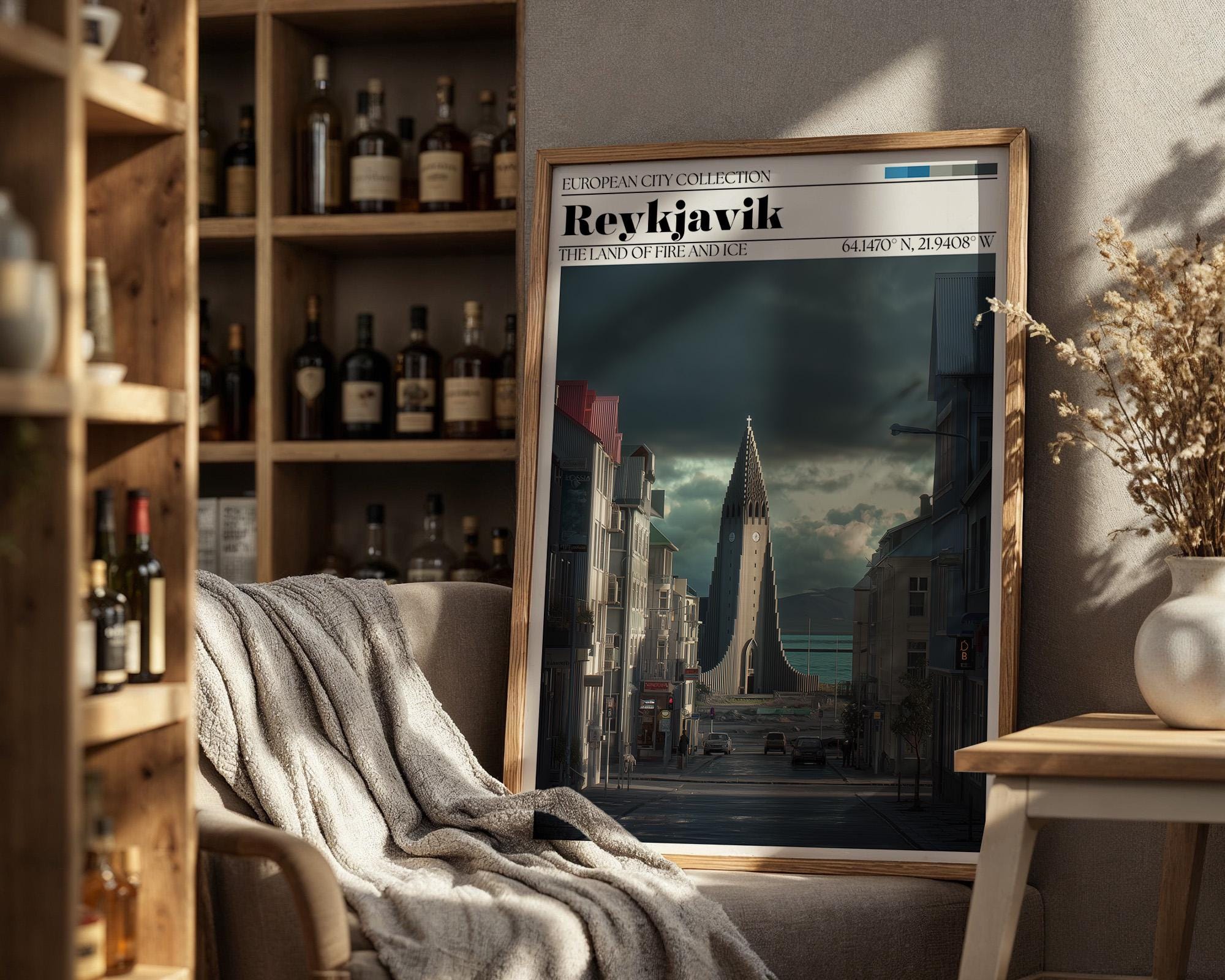 Reykjavik Poster – Iceland Travel Wall Art Print