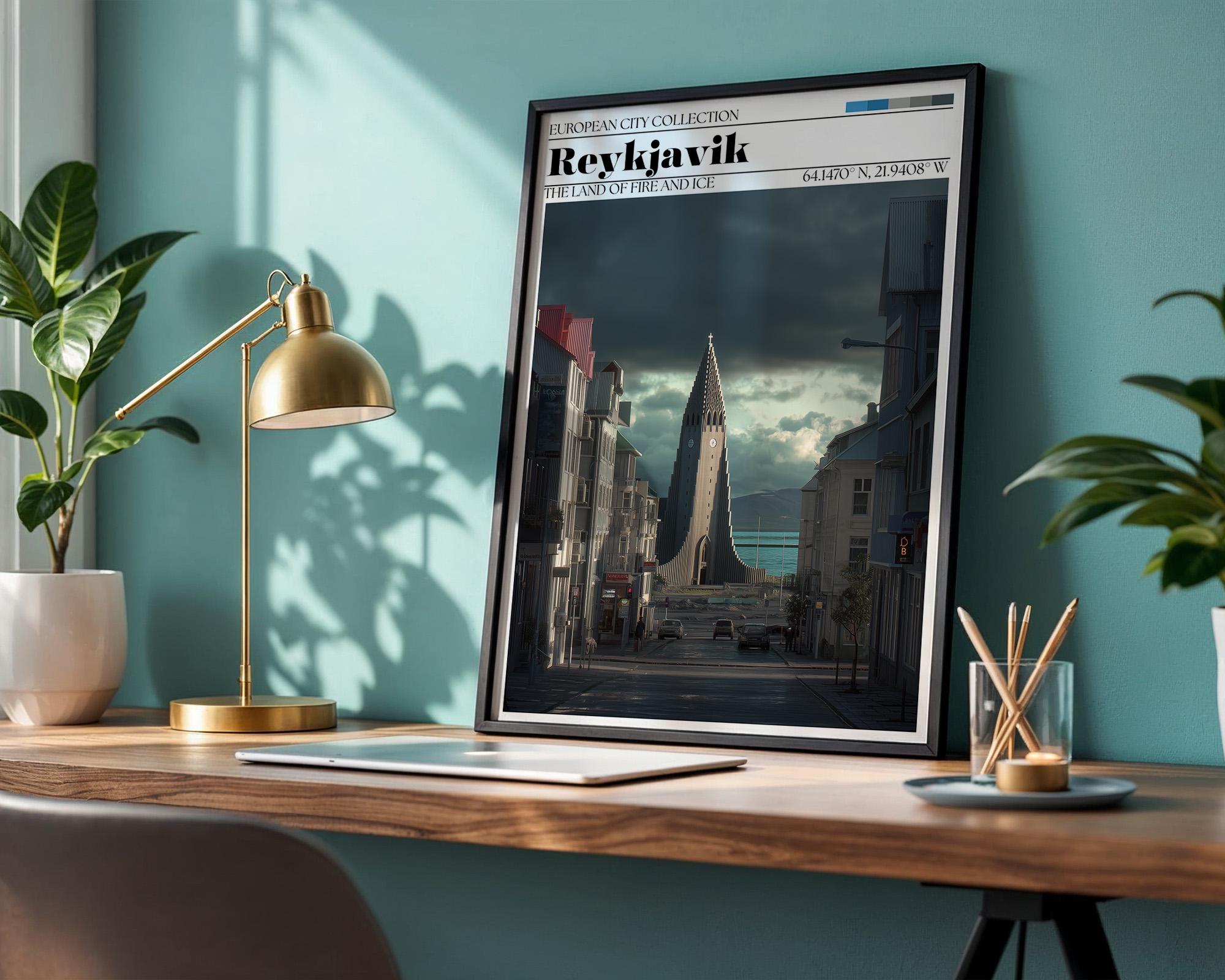 Reykjavik Poster – Iceland Travel Wall Art Print