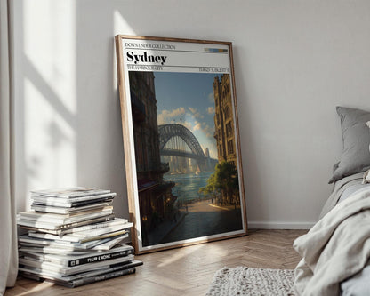 Sydney Australia Travel Poster – Harbour Bridge Wall Art Print