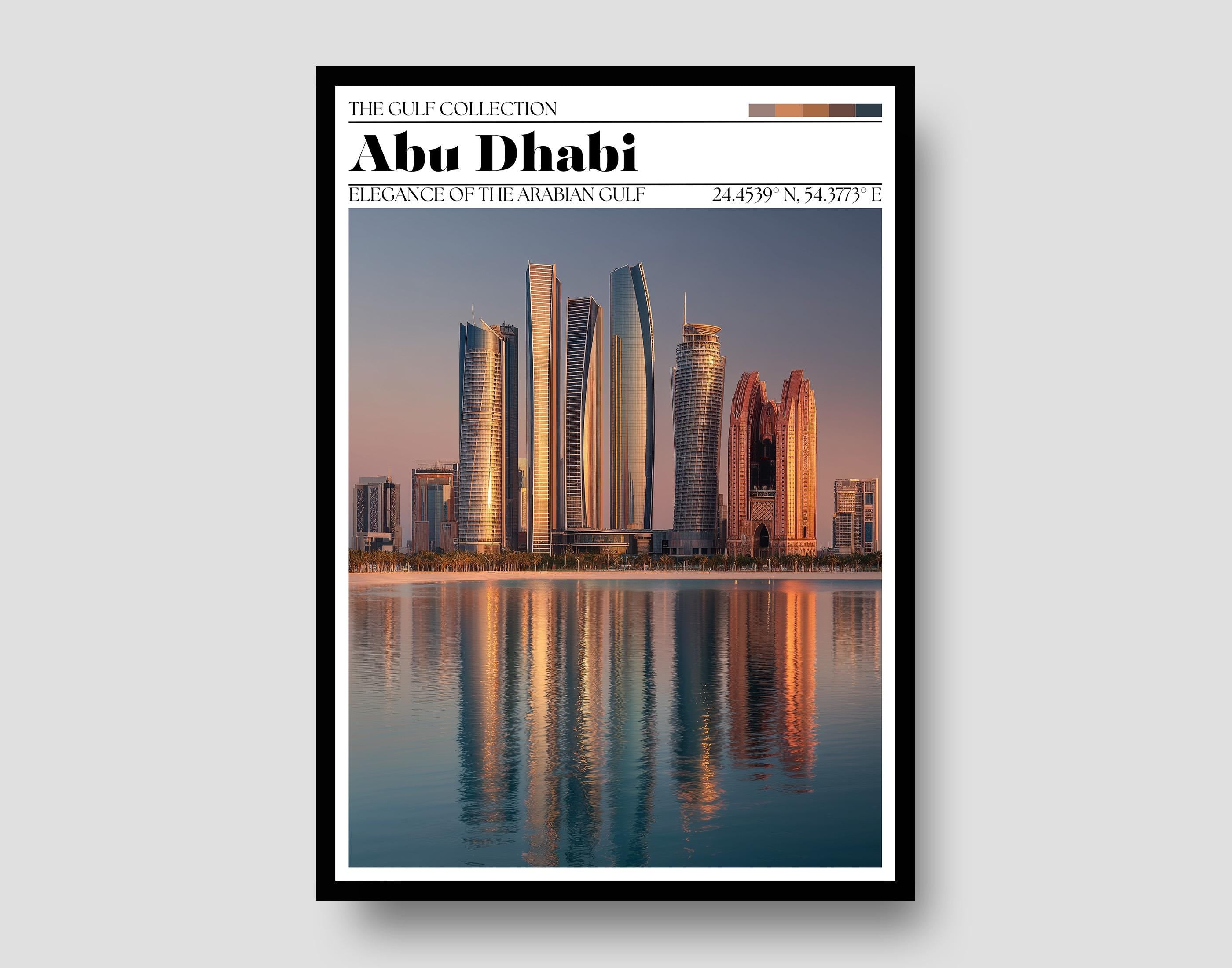 Abu Dhabi Skyline Poster - Abu Dhabi Travel Wall Art