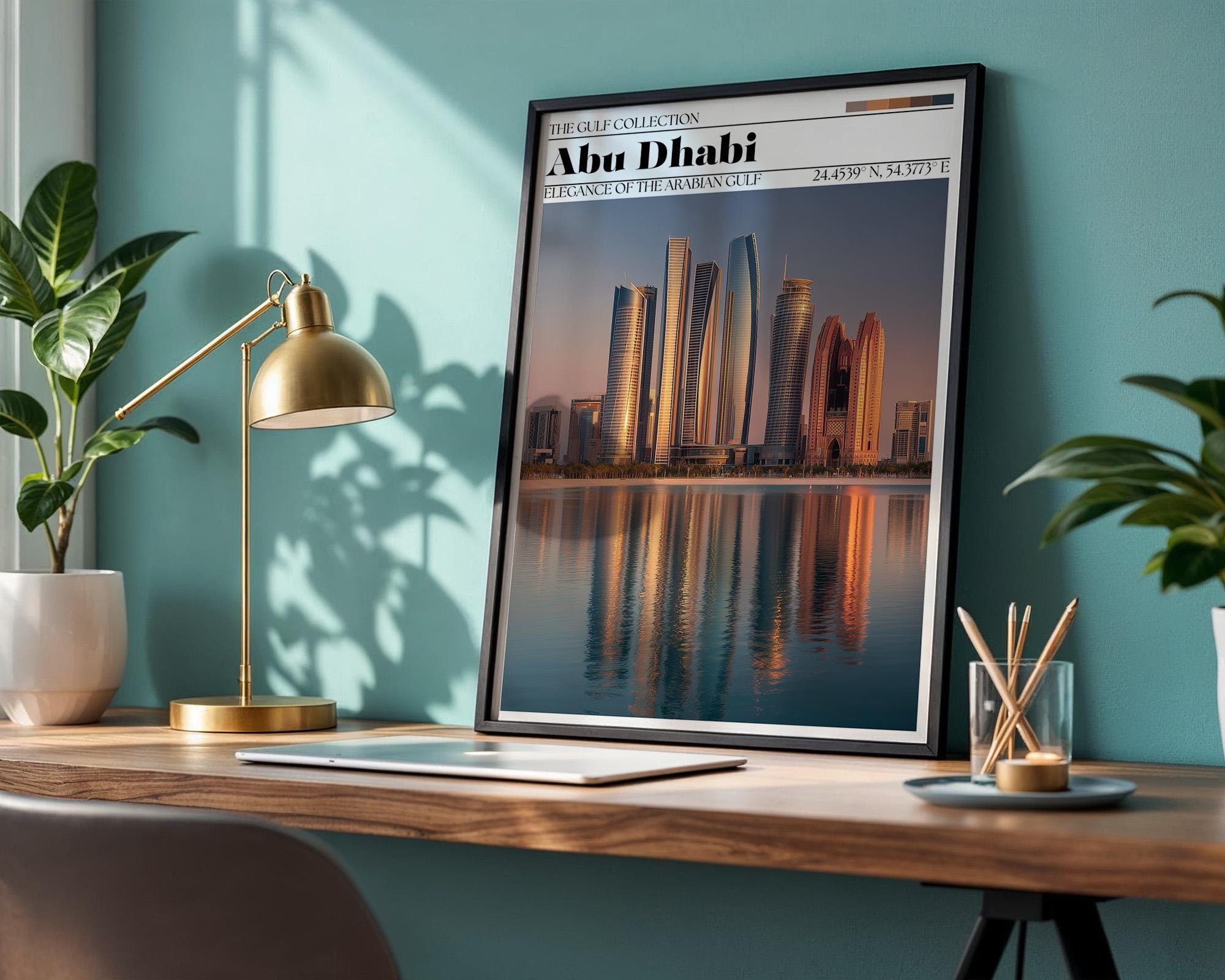 Abu Dhabi Skyline Poster - Abu Dhabi Travel Wall Art