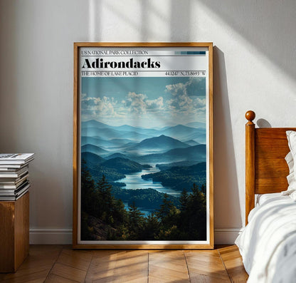 Adirondack National Park Poster - New York Lake Landscape Art