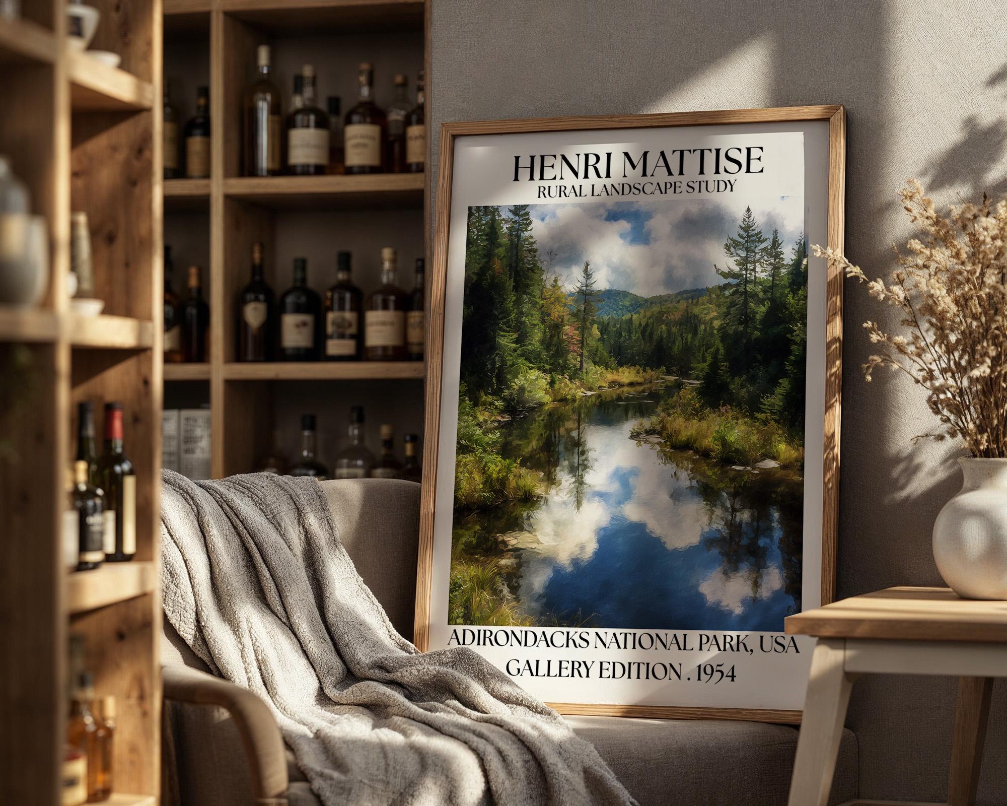 Henri Mattise Adirondack National Park Poster - New York Lake Landscape Wall Art