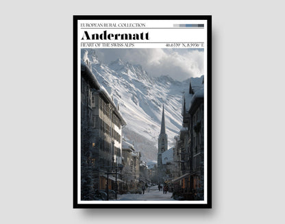 Andermatt Travel Poster - Swiss Alps Wall Art