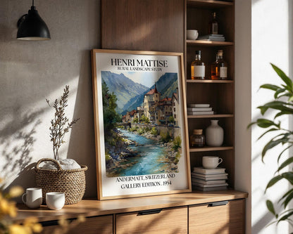 Henri Mattise Andermatt Travel Poster - Swiss Alps Wall Art
