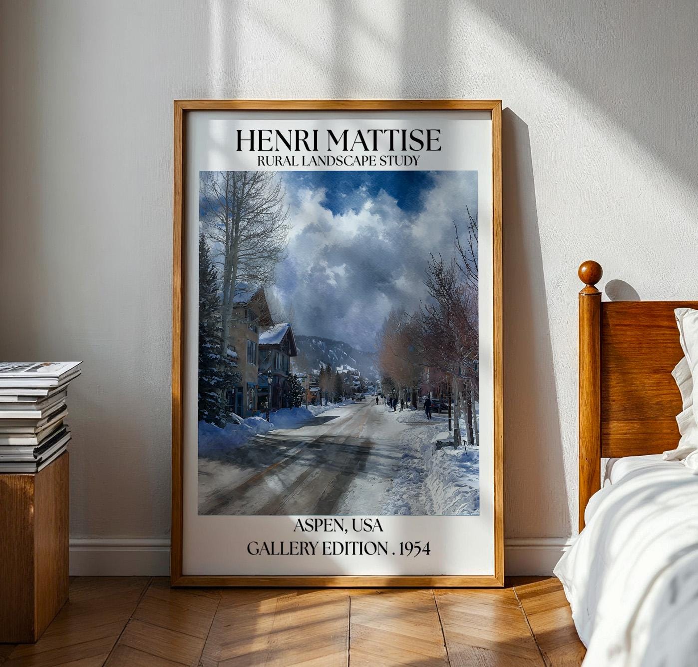 Henri Mattise Aspen Colorado Poster - Colorado Winterscape Travel Art