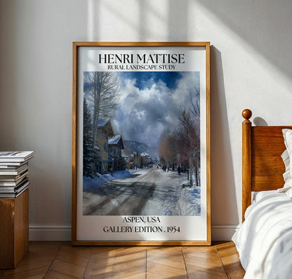 Henri Mattise Aspen Colorado Poster - Colorado Winterscape Travel Art