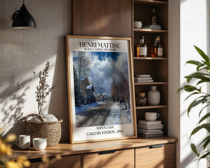 Henri Mattise Aspen Colorado Poster - Colorado Winterscape Travel Art