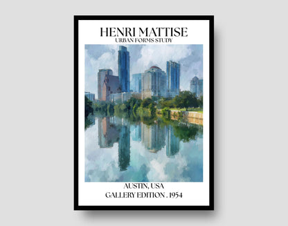 Henri Mattise Austin Texas Travel Poster – Austin Wall Art Print