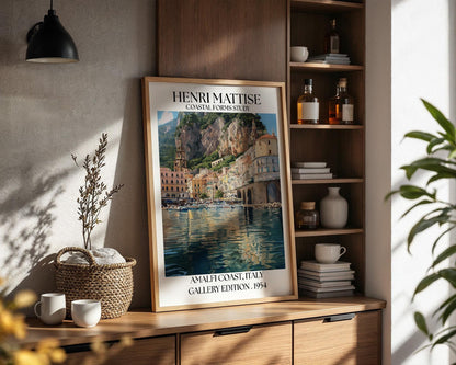Amalfi Coast Henri Mattise Travel Poster - Italy Watercolour Print