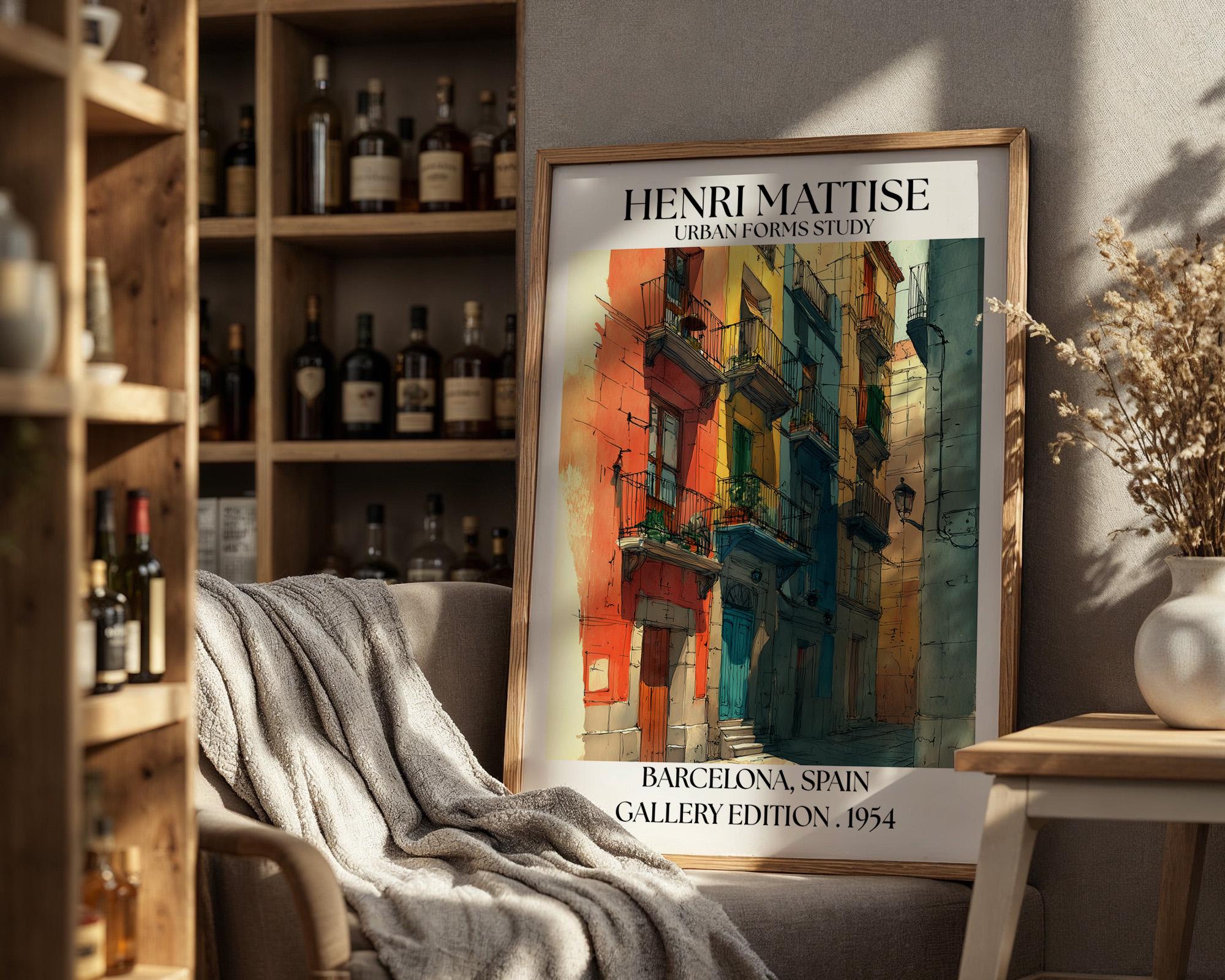 Barcelona Henri Mattise Travel Poster - Barcelona Wall Art Print