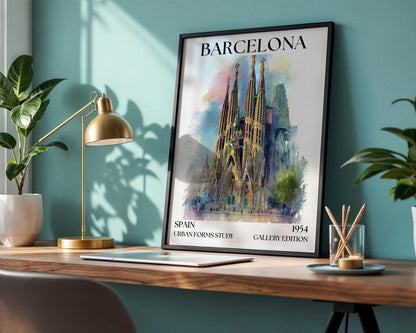 Sagrada Familia Henri Mattise Poster - Barcelona Travel Wall Art Print