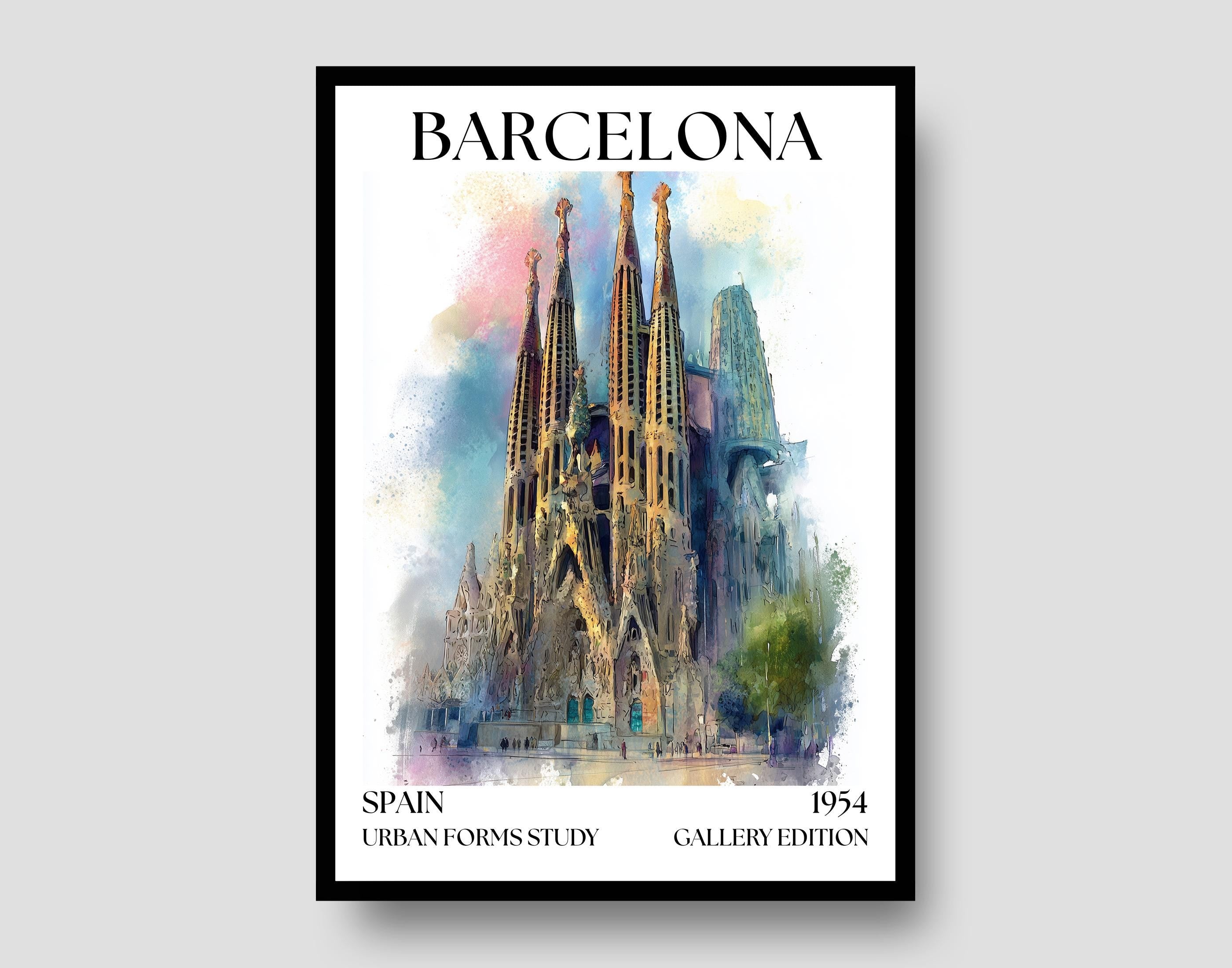 Sagrada Familia Henri Mattise Poster - Barcelona Travel Wall Art Print