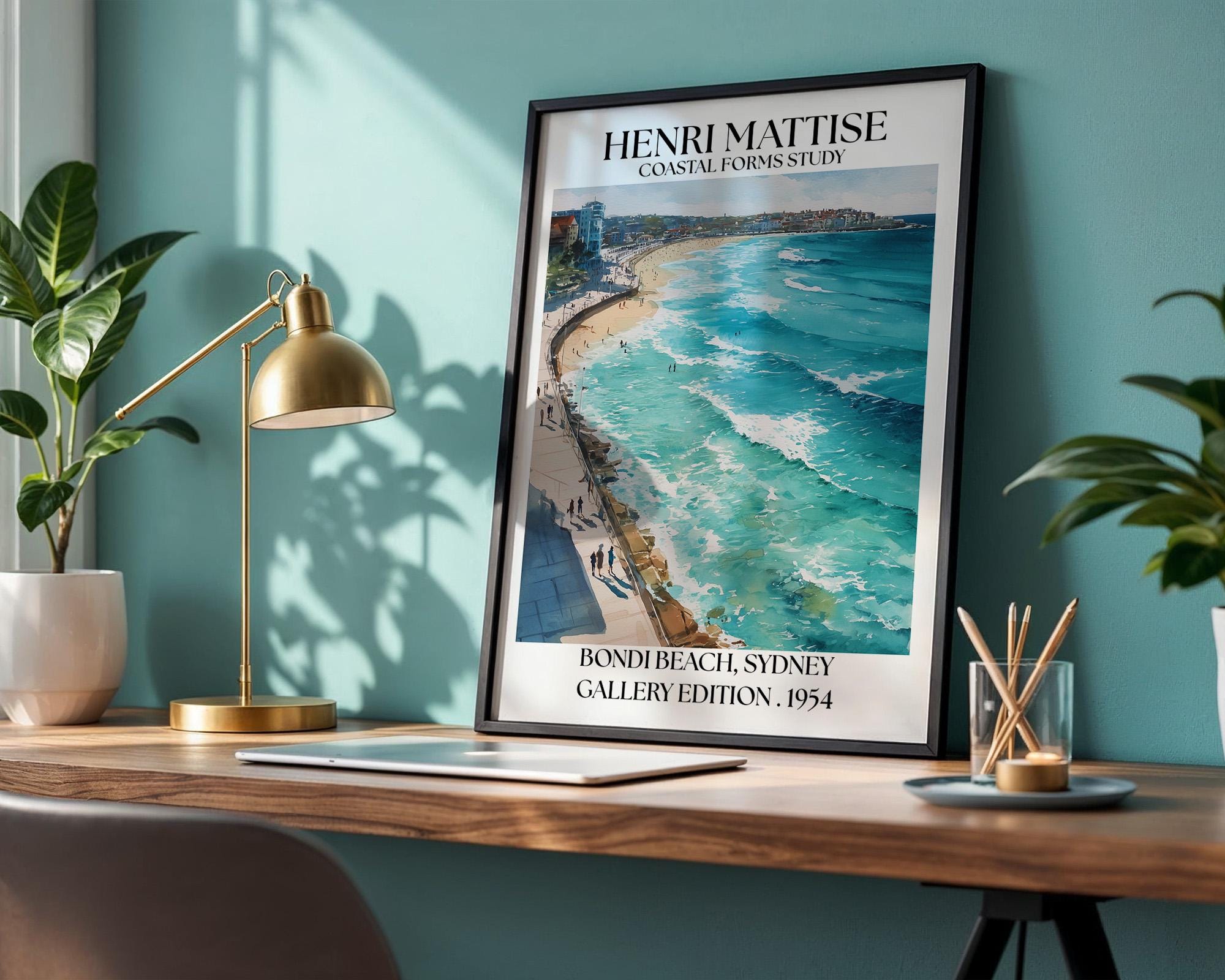 Henri Mattise Bondi Beach Poster - Sydney Watercolour Travel Wall Art