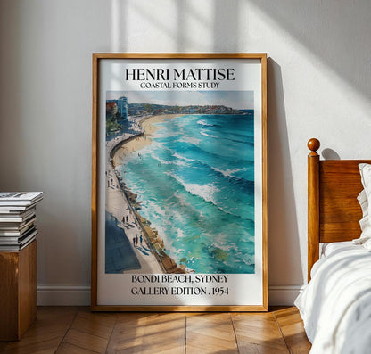 Henri Mattise Bondi Beach Poster - Sydney Watercolour Travel Wall Art