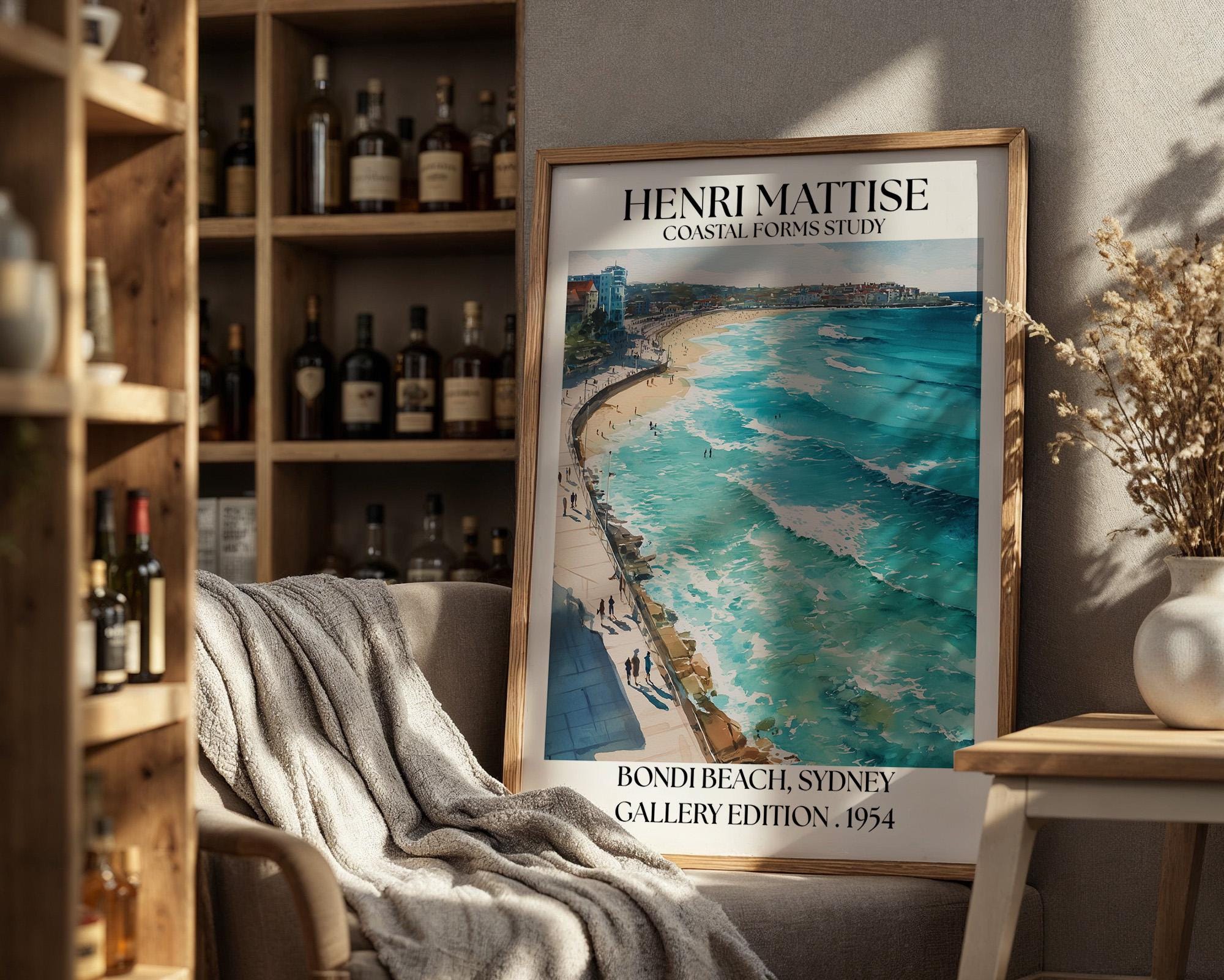 Henri Mattise Bondi Beach Poster - Sydney Watercolour Travel Wall Art