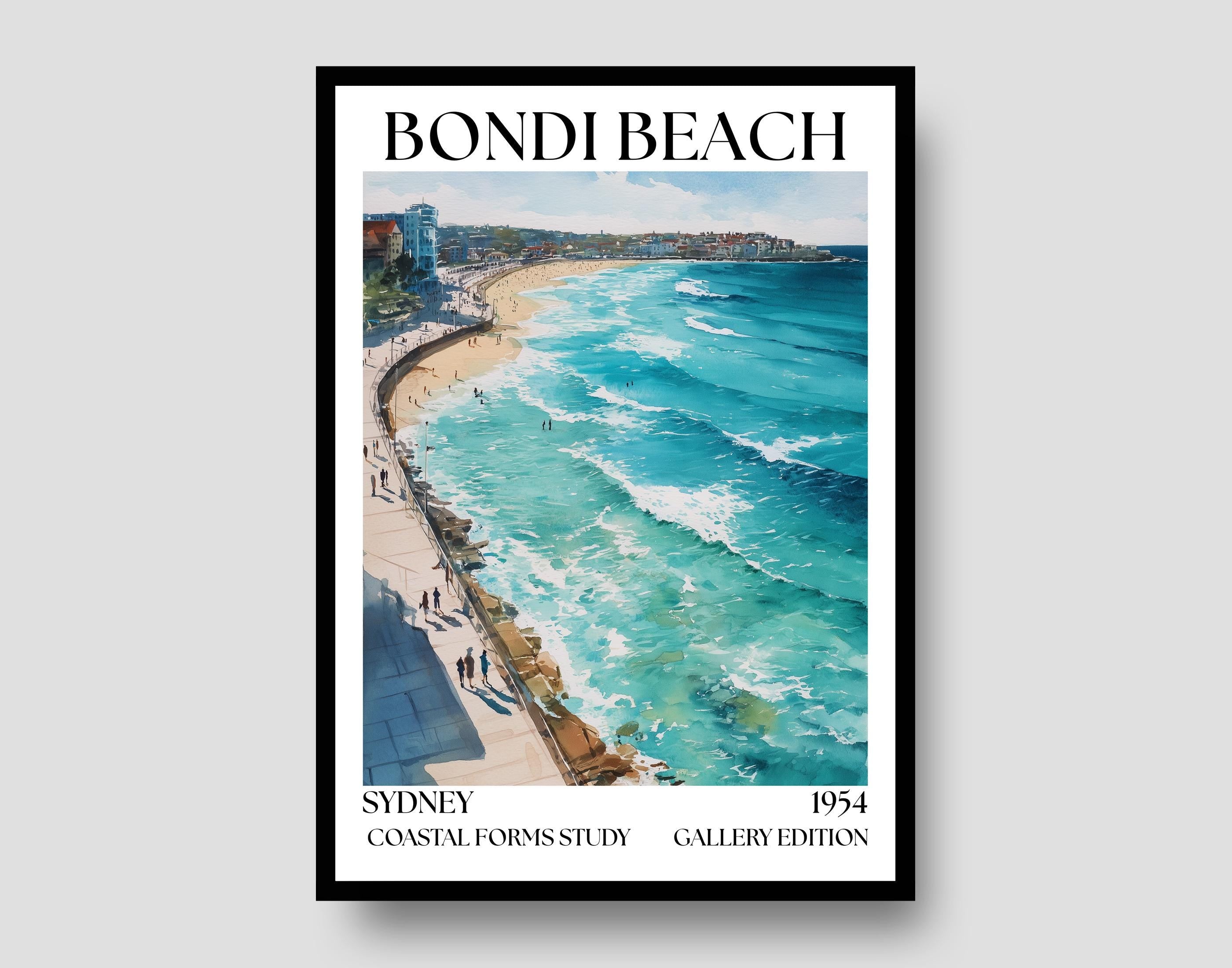 Bondi Beach Poster - Henri Mattise Watercolour Sydney Wall Art
