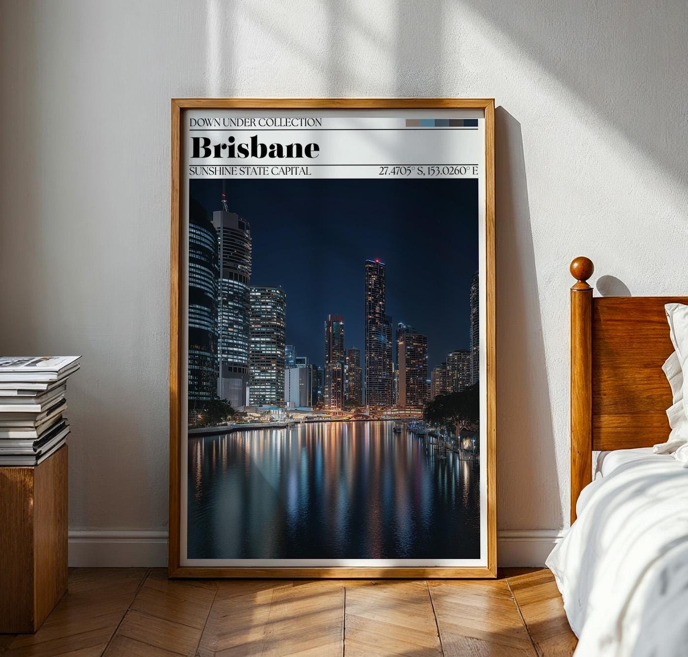 Brisbane Travel Poster – Brisbane Australia Skyline Wall Art