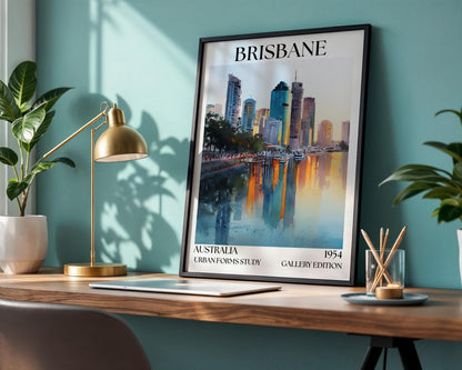 Brisbane Henri Mattise Travel Wall Art - Australia Watercolour Poster
