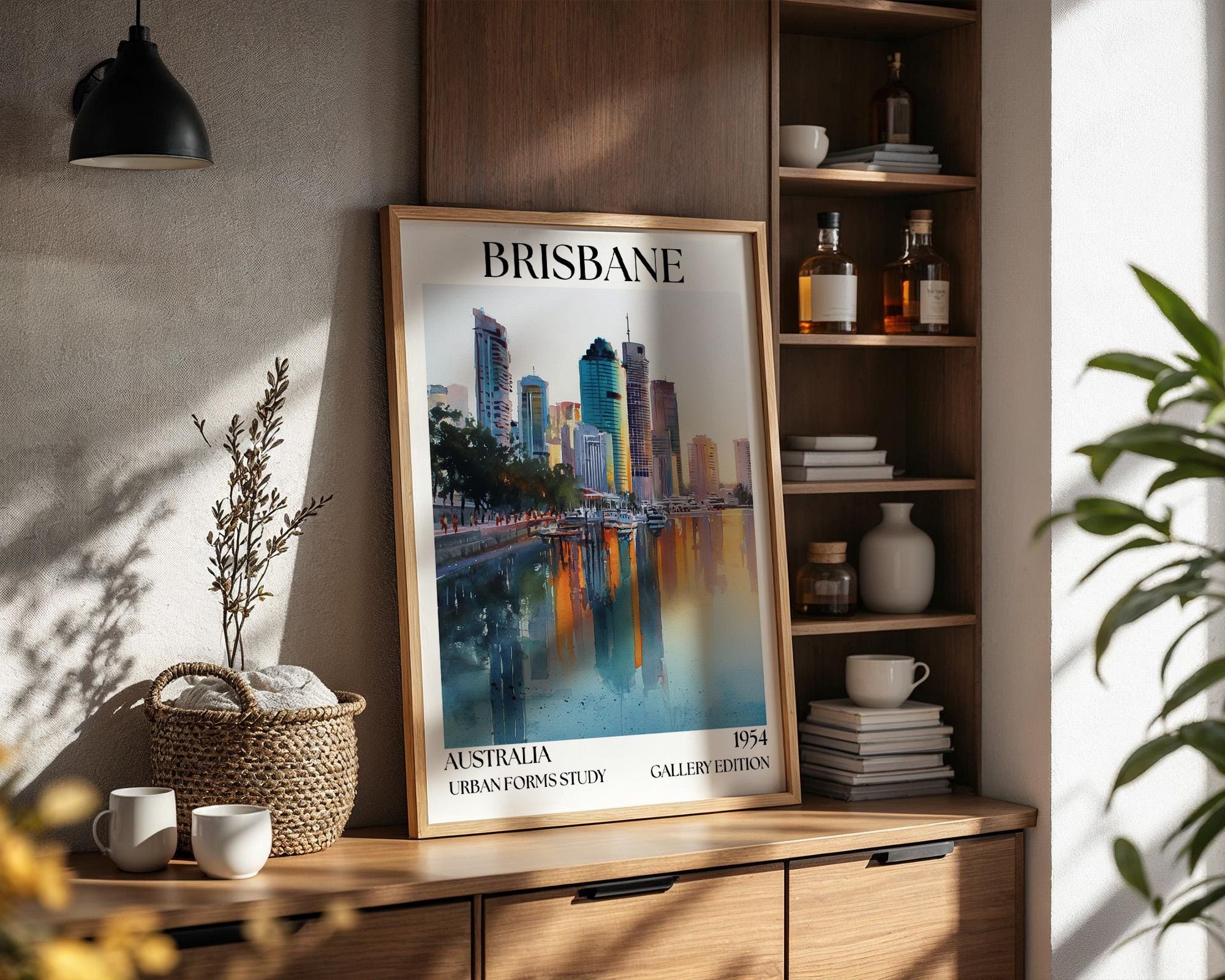 Brisbane Henri Mattise Travel Wall Art - Australia Watercolour Poster