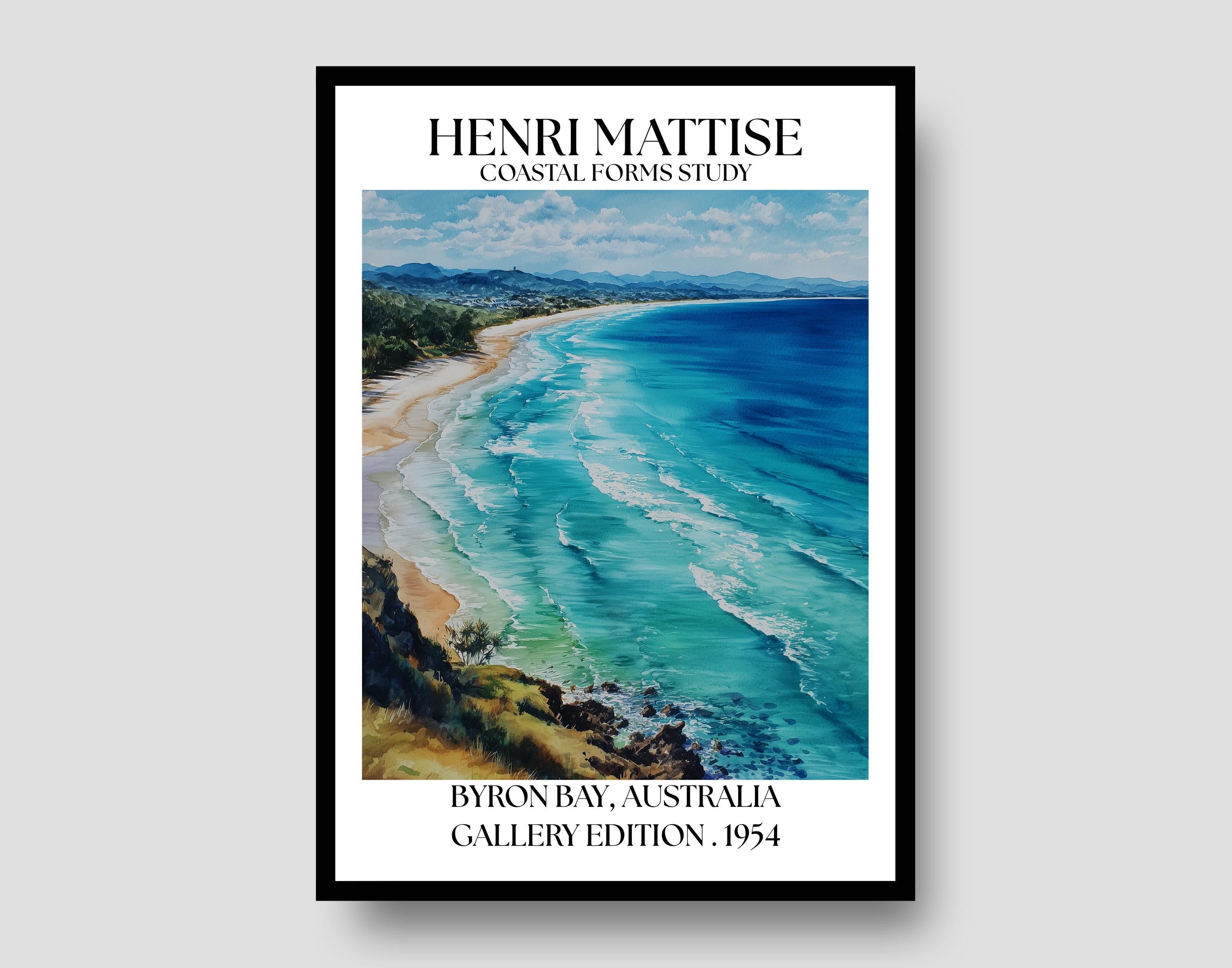 Byron Bay Henri Mattise Poster - Australia Travel Watercolour Wall Art