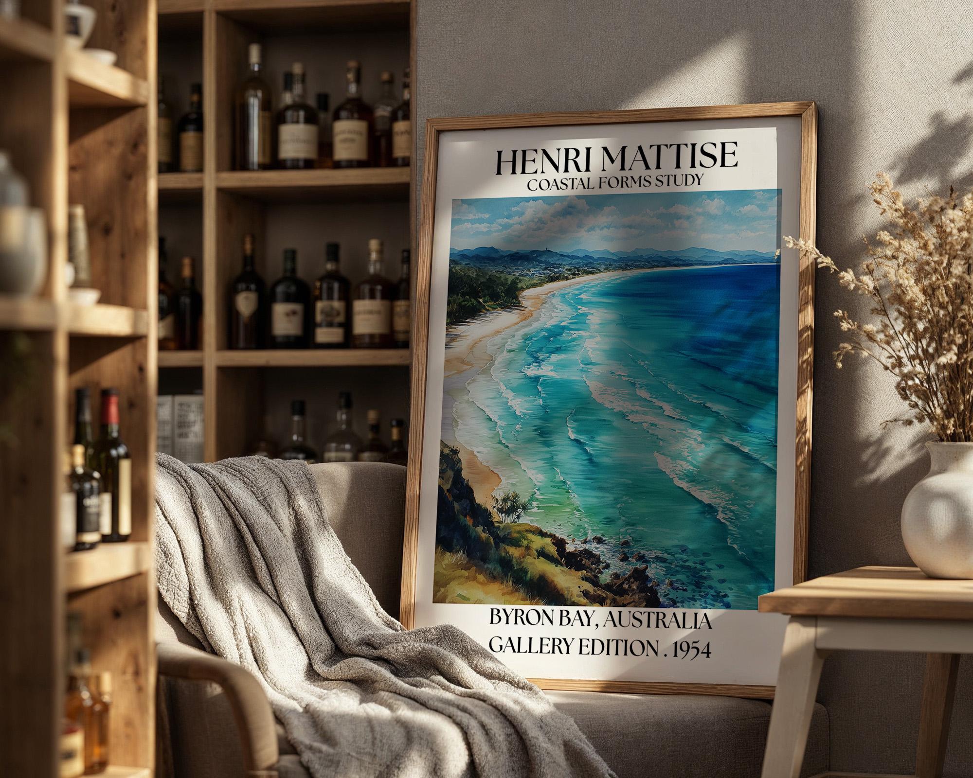 Byron Bay Henri Mattise Poster - Australia Travel Watercolour Wall Art