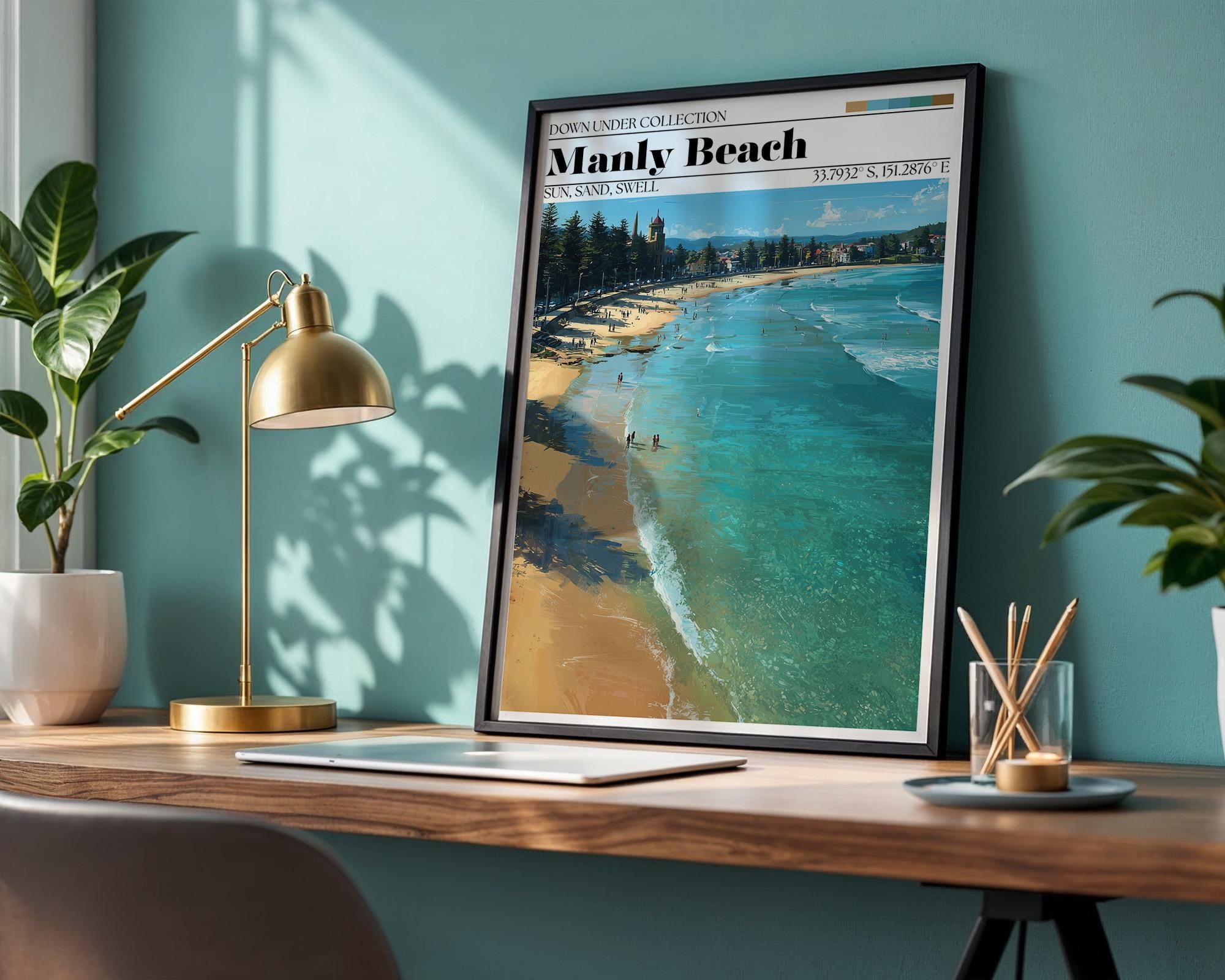 Manly Beach Australia Art Print – Sydney Travel Poster