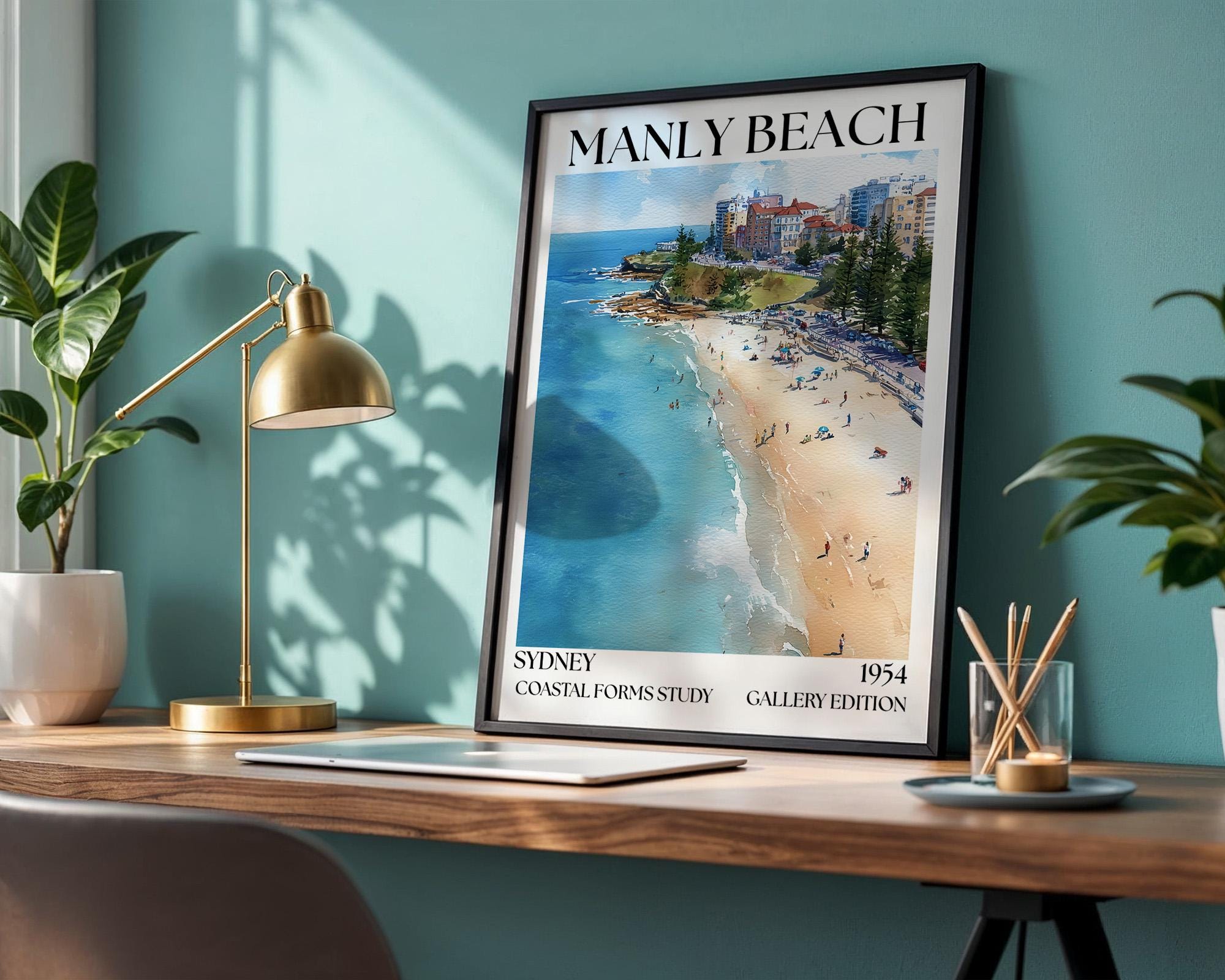 Manly Beach Henri Mattise Poster - Sydney Travel Wall Art Print