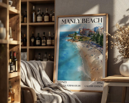 Manly Beach Henri Mattise Poster - Sydney Travel Wall Art Print