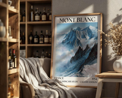 Mont Blanc Henri Mattise Poster - French Alps Watercolour Travel Print