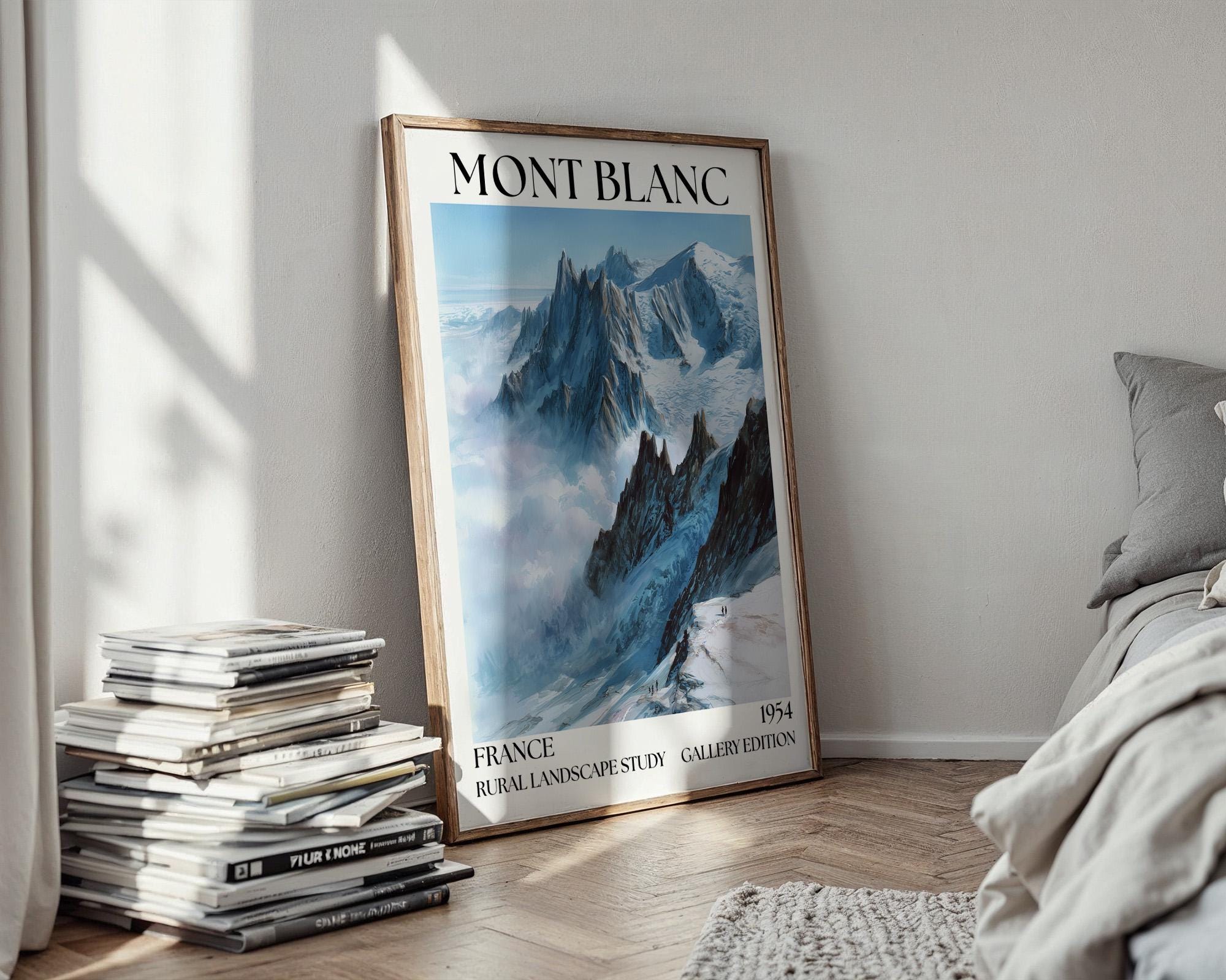 Mont Blanc Henri Mattise Poster - French Alps Watercolour Travel Print