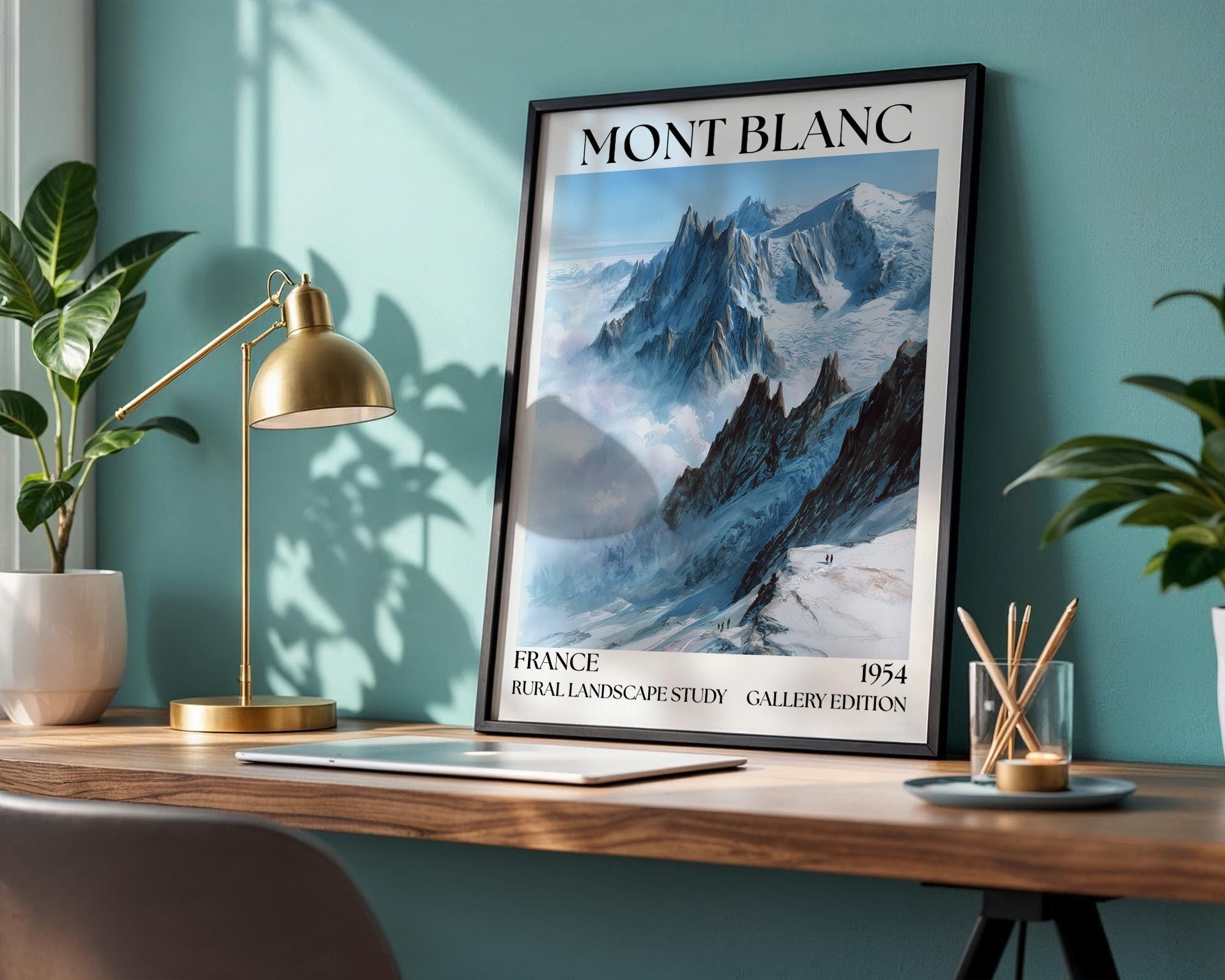 Mont Blanc Henri Mattise Poster - French Alps Watercolour Travel Print