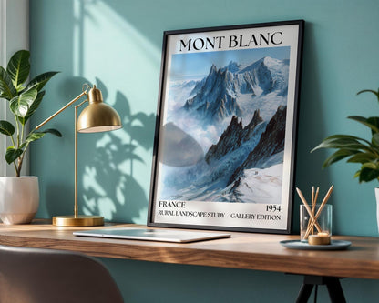 Mont Blanc Henri Mattise Poster - French Alps Watercolour Travel Print