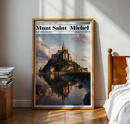 Mont Saint-Michel Poster - Normandy Travel Print - French Wall Art