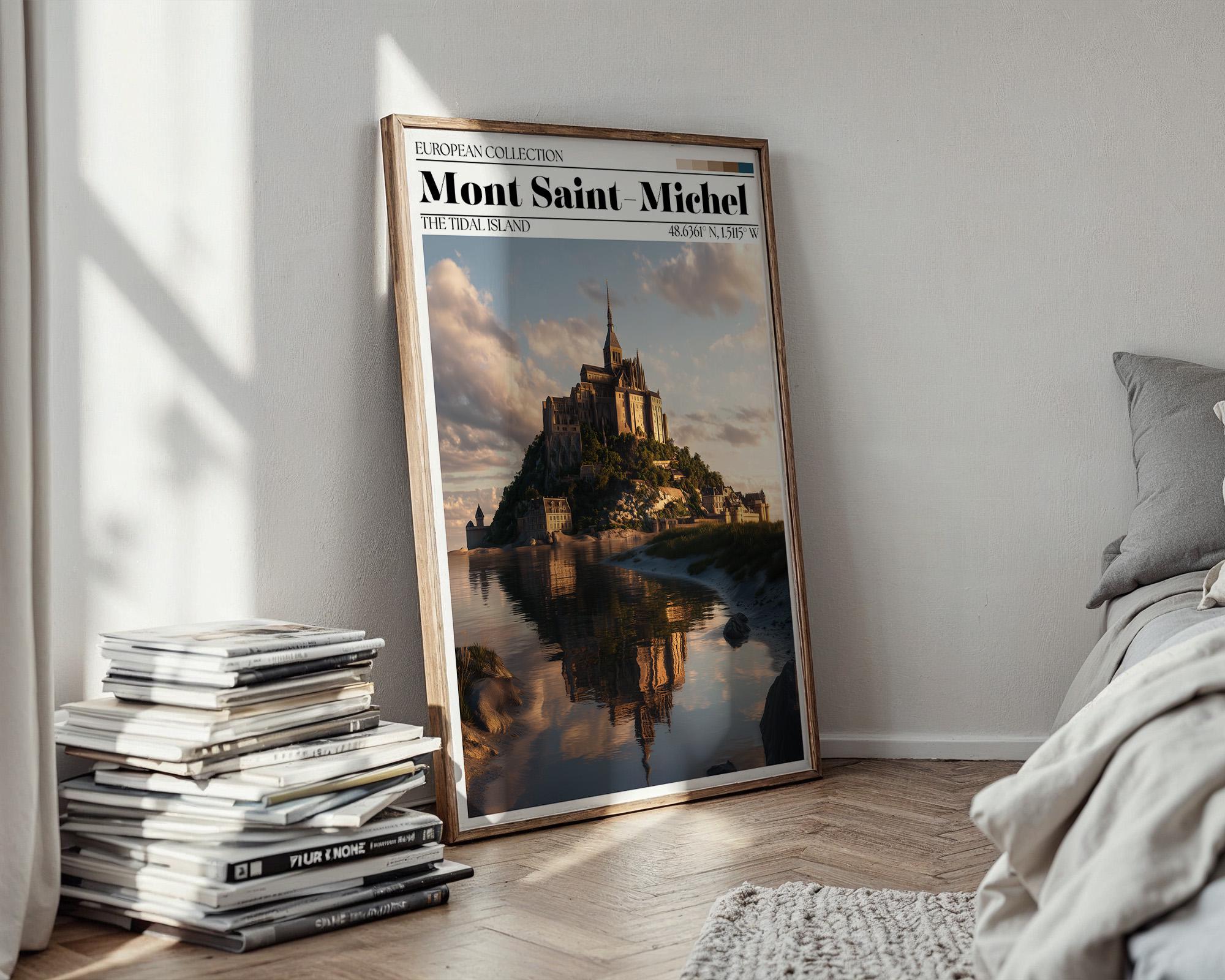 Mont Saint-Michel Poster - Normandy Travel Print - French Wall Art