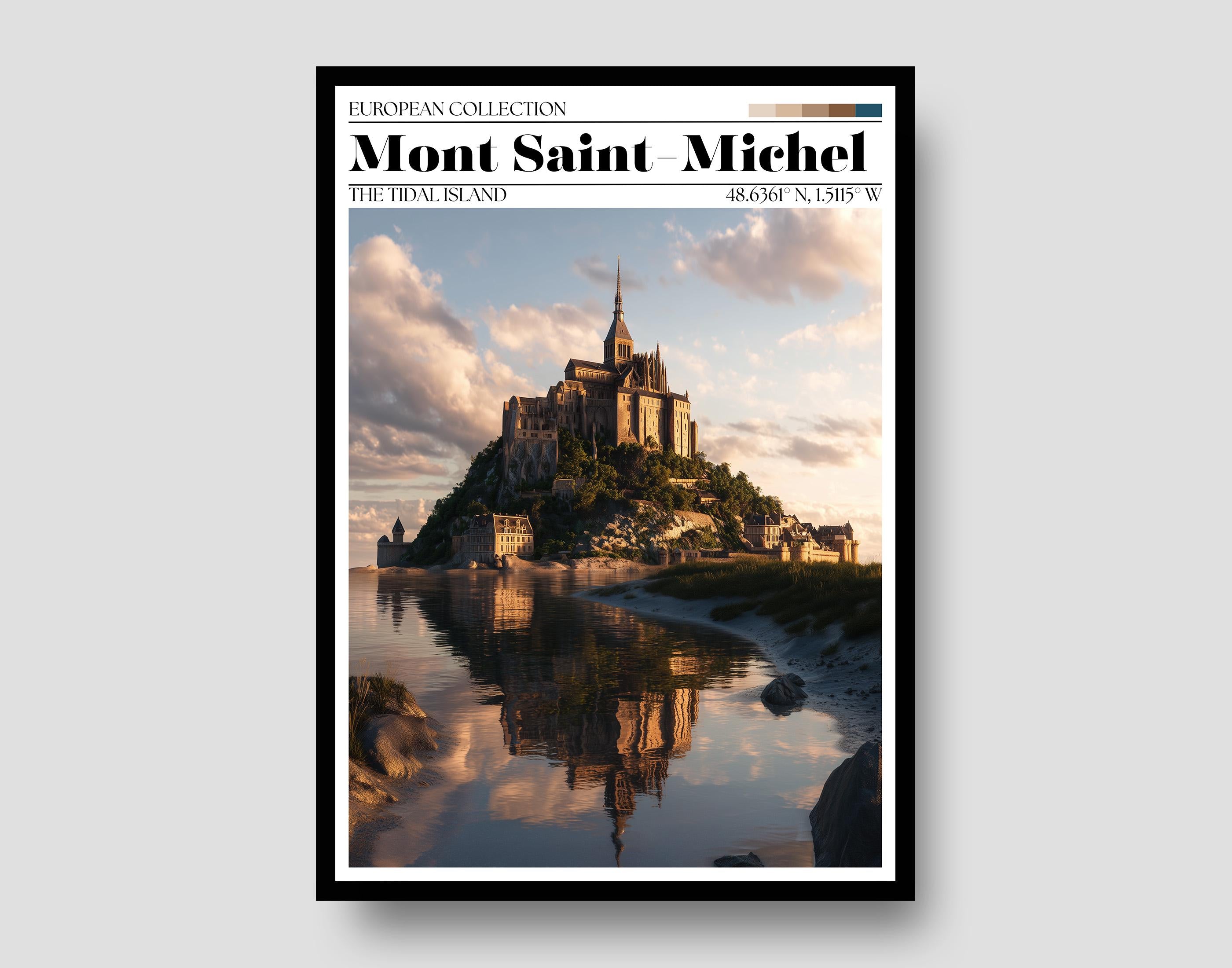 Mont Saint-Michel Poster - Normandy Travel Print - French Wall Art