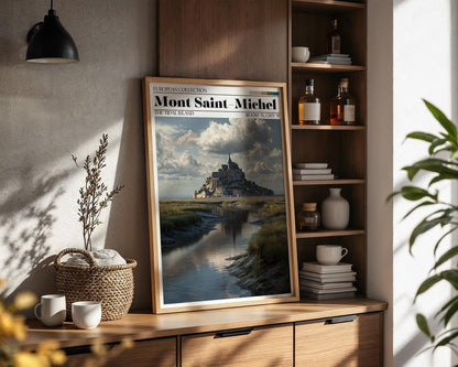 Mont Saint-Michel Poster - French Travel Wall Art Print