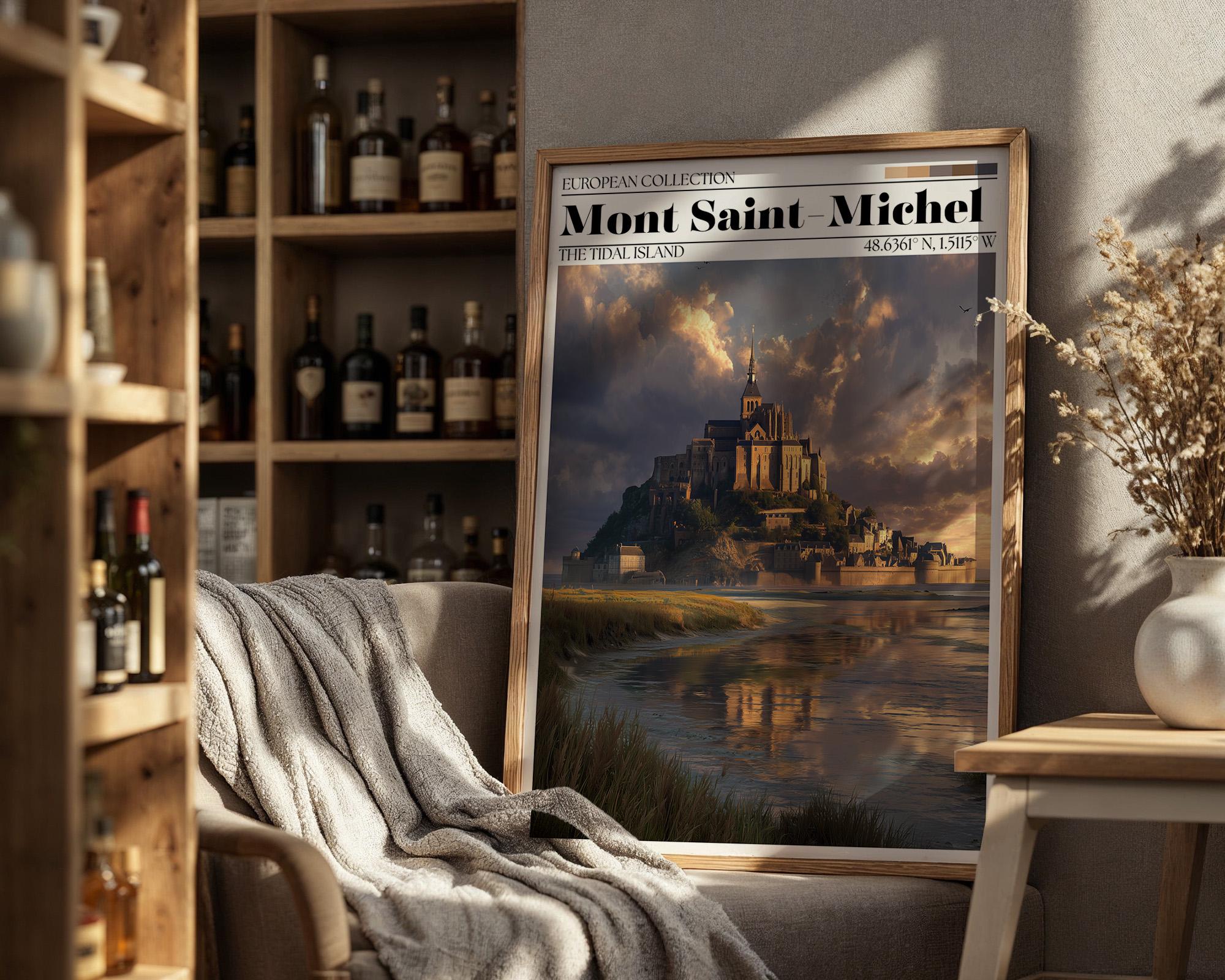 Mont Saint-Michel Poster - France Wall Art - Normandy Travel Print