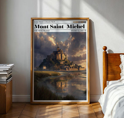 Mont Saint-Michel Poster - France Wall Art - Normandy Travel Print