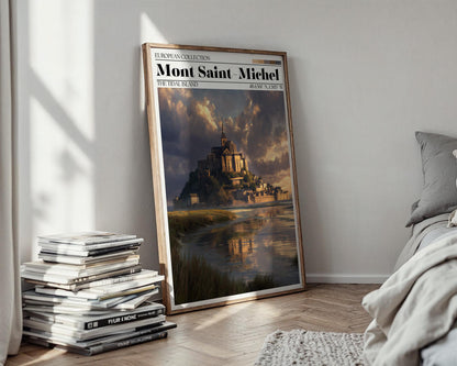 Mont Saint-Michel Poster - France Wall Art - Normandy Travel Print