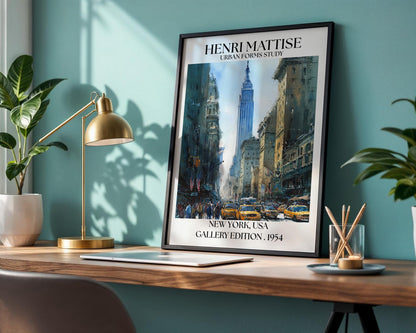 Henri Mattise New York Poster - NYC Watercolour Travel Art