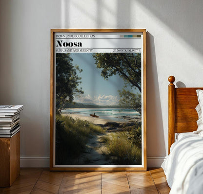 Noosa Beach Travel Poster – Sunshine Coast Art, Australia